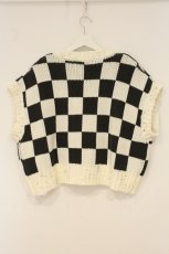 画像4: Candy Stripper / CHECKER KNIT　ベスト 2 ブラック×ホワイト O-26-06-20-036-PU-TO-OW-OS (4)