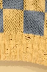 画像3: Candy Stripper / CHECKER KNIT　ベスト 2 アイボリー×サックス O-26-06-20-037-PU-TO-OW-OS (3)
