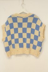画像4: Candy Stripper / CHECKER KNIT　ベスト 2 アイボリー×サックス O-26-06-20-037-PU-TO-OW-OS (4)