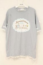 画像1: merry jenny / マロンクリームribbonスリーブTee F アイスブルー O-26-06-20-042-LO-TS-OW-OS (1)