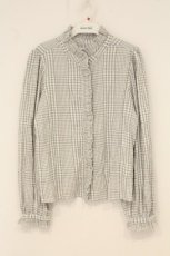 画像1: merry jenny / frill neckブラウス  グレー O-26-06-20-048-LO-BL-OW-OS (1)