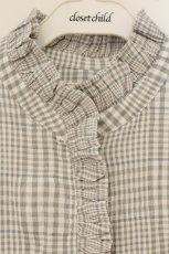 画像2: merry jenny / frill neckブラウス  グレー O-26-06-20-048-LO-BL-OW-OS (2)