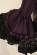 画像3: MARBLE / デコラティブネクタイ付き配色切り替え姫袖ブラウス  パープル×ブラック O-26-06-20-053-GO-BL-IG-OS (3)