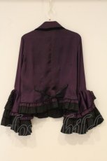 画像4: MARBLE / デコラティブネクタイ付き配色切り替え姫袖ブラウス  パープル×ブラック O-26-06-20-053-GO-BL-IG-OS (4)