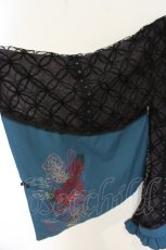画像3: Ozz On / 総柄振袖カーディガン  パープルｘブルーグリーン O-26-06-20-1034-OO-TO-YM-OS (3)
