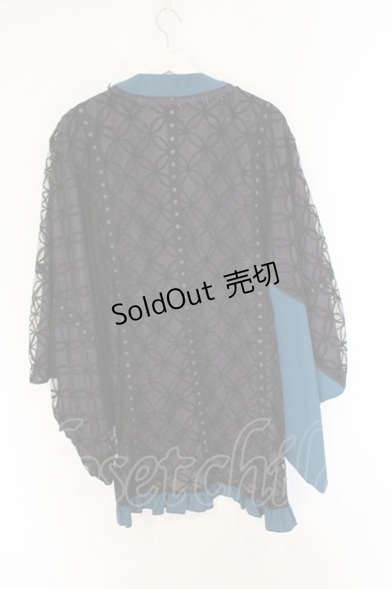 画像4: Ozz On / 総柄振袖カーディガン  パープルｘブルーグリーン O-26-06-20-1034-OO-TO-YM-OS (4)