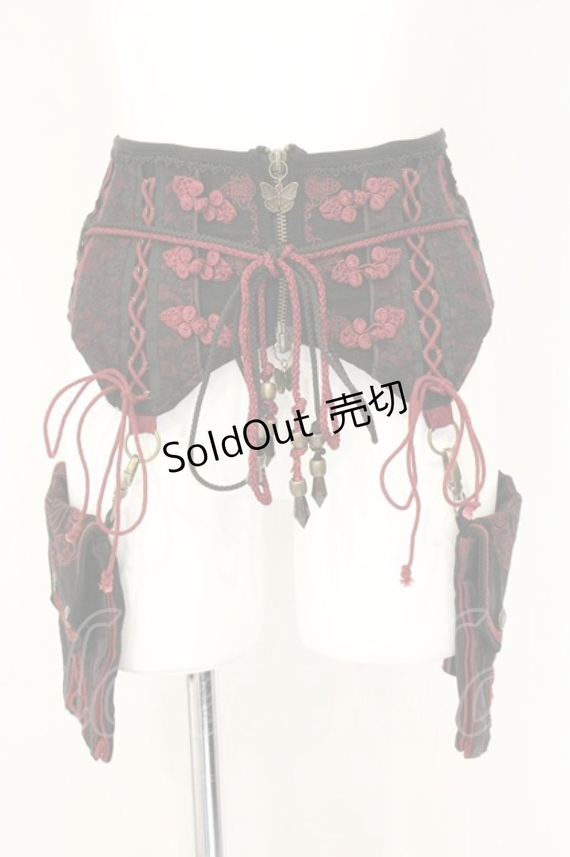 画像1: Ozz oneste / チャイナボタンポケット付きコルセット  レッドｘブラック O-26-06-20-1037-OO-ZA-YM-OS (1)