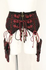 画像1: Ozz oneste / チャイナボタンポケット付きコルセット  レッドｘブラック O-26-06-20-1037-OO-ZA-YM-OS (1)