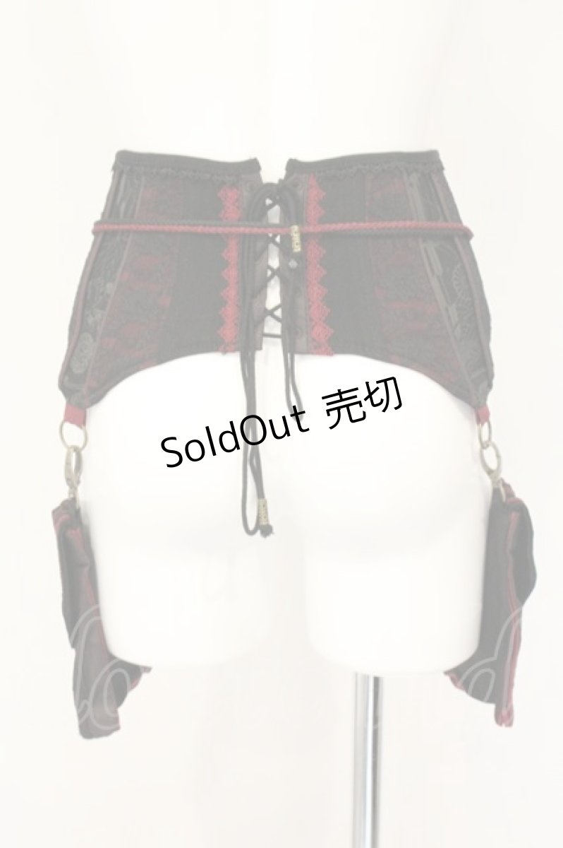 画像3: Ozz oneste / チャイナボタンポケット付きコルセット  レッドｘブラック O-26-06-20-1037-OO-ZA-YM-OS (3)