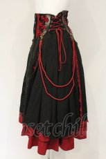 画像3: Ozz oneste / 猫遊びスカート  ブラックｘレッド O-26-06-20-1039-OO-SK-YM-OS (3)