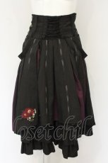 画像1: Ozz oneste / 刺繍入り袴スカート  ブラックｘパープル O-26-06-20-1041-OO-SK-YM-OS (1)