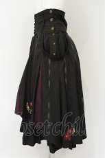 画像2: Ozz oneste / 刺繍入り袴スカート  ブラックｘパープル O-26-06-20-1041-OO-SK-YM-OS (2)