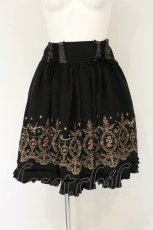 画像1: axes femme / カラー刺繍レースアップスカート M クロ O-26-06-20-1048-AX-SK-YM-OS (1)