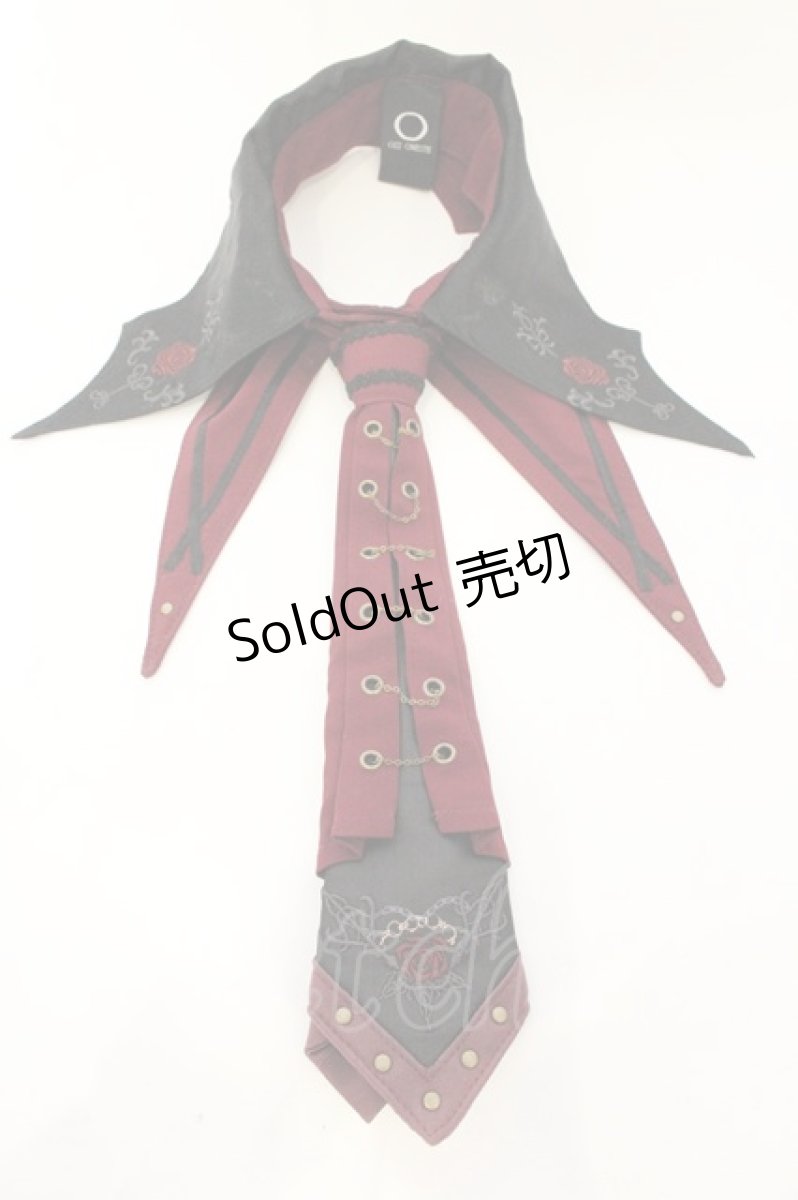 画像1: Ozz oneste / Spring Rose Carol 衿付きネクタイ  ワインｘブラック O-26-06-20-1060-OO-ZA-YM-OS (1)