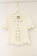 画像1: OZZ ANGELO / 薔薇刺繍ワイドブラウス  ホワイト O-26-06-20-1008-OO-BL-YM-OS (1)