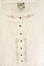 画像2: OZZ ANGELO / 薔薇刺繍ワイドブラウス  ホワイト O-26-06-20-1008-OO-BL-YM-OS (2)