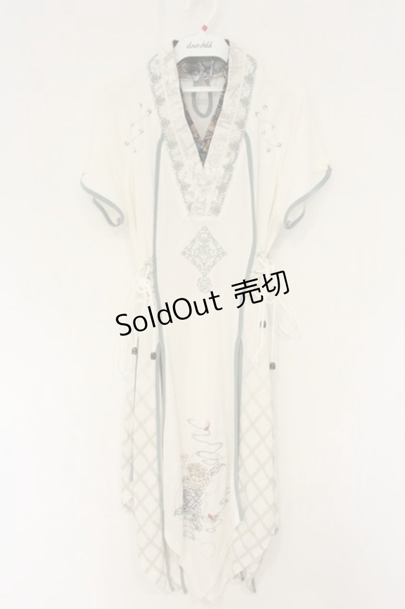 画像1: Ozz oneste / Tシャツワンピース  ホワイトｘグリーン O-26-06-20-1009-OO-OP-YM-OS (1)