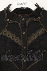 画像2: OZZ ANGELO / レースタックスタンドネックブラウス  ブラック O-26-06-20-1017-OO-BL-YM-OS (2)