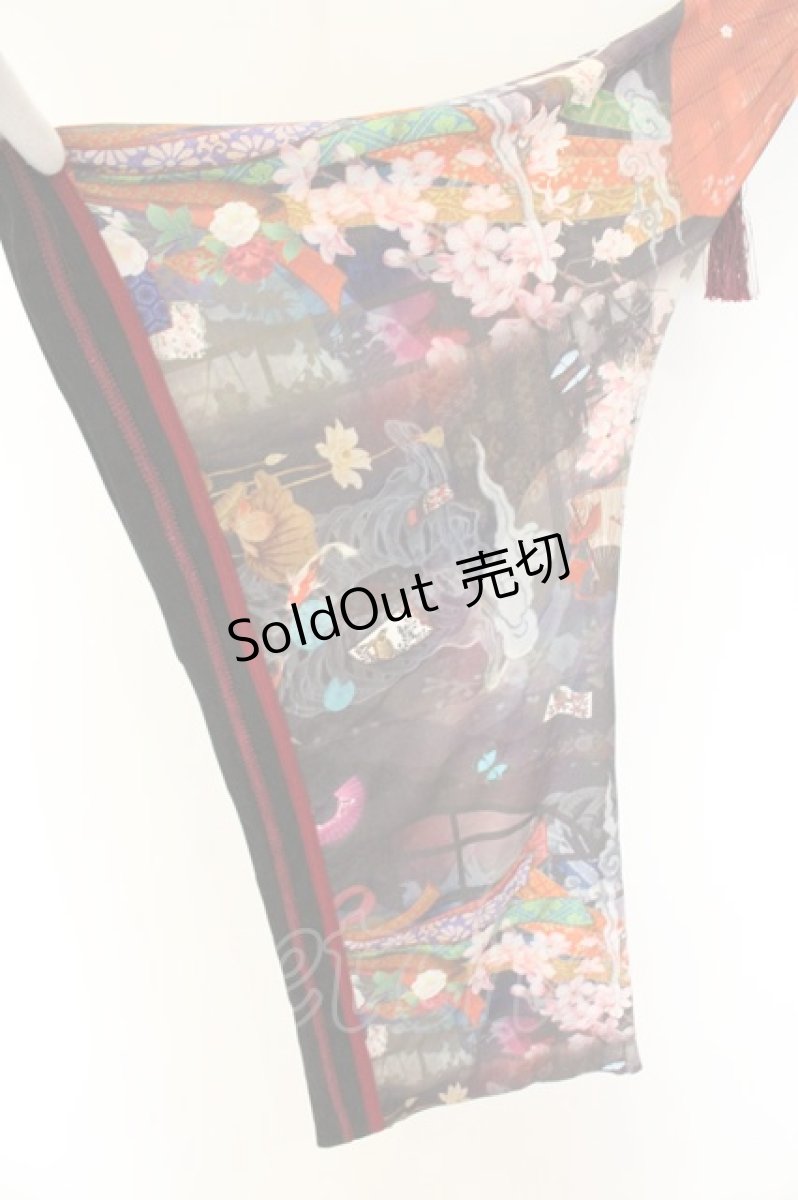 画像3: Ozz oneste / 着物袖カットソー  ブラックｘレッド O-26-06-20-1018-OO-TO-YM-OS (3)