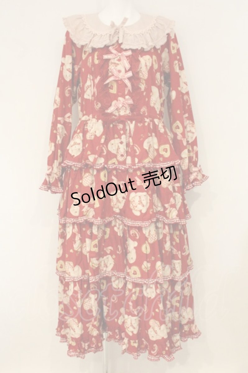 画像1: PINK HOUSE / sweets lop ear bunnyワンピース  アカ O-26-06-20-060-LO-OP-OW-OS (1)