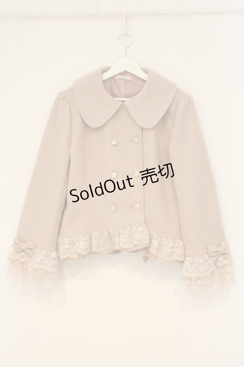 画像1: axes femme / 裾レースショートコート L ピンク O-26-06-20-068-AX-CO-IG-OS (1)