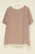 画像3: PINK HOUSE / 裾レースボーダーTシャツ  アイボリー×アカ O-26-06-20-078-LO-TO-IG-OS (3)