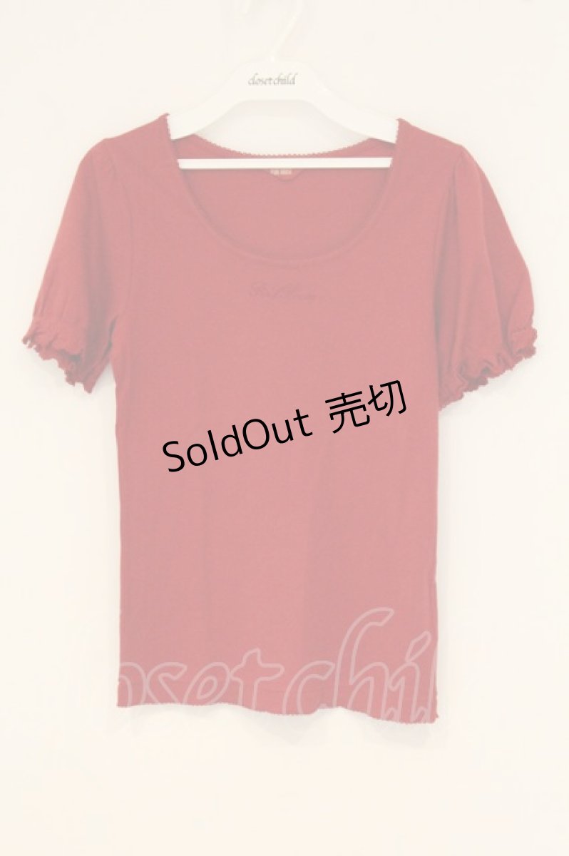 画像1: PINK HOUSE / 刺繍入りパフスリーブTシャツ M アカ O-26-06-20-083-LO-TS-IG-OS (1)
