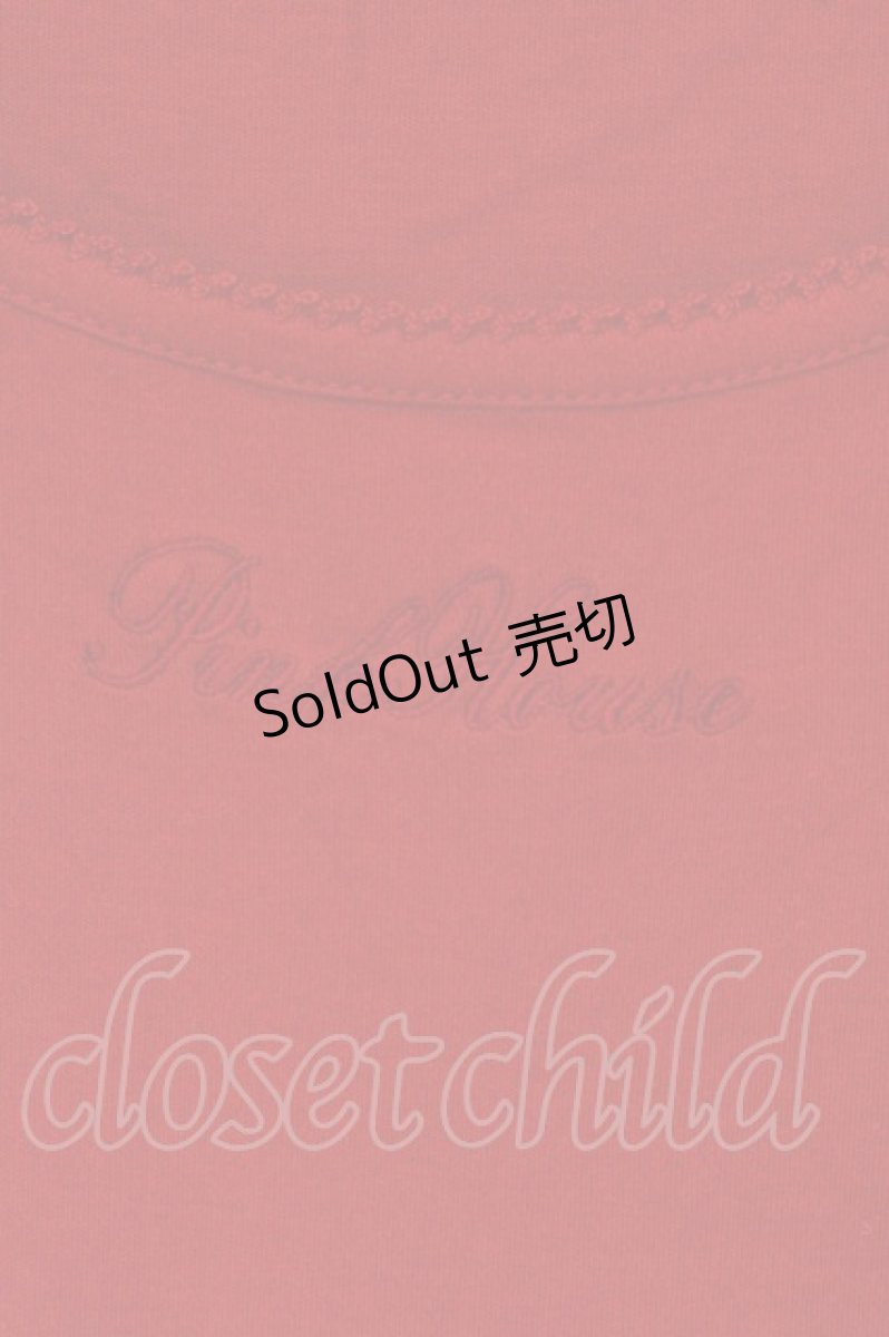画像2: PINK HOUSE / 刺繍入りパフスリーブTシャツ M アカ O-26-06-20-083-LO-TS-IG-OS (2)