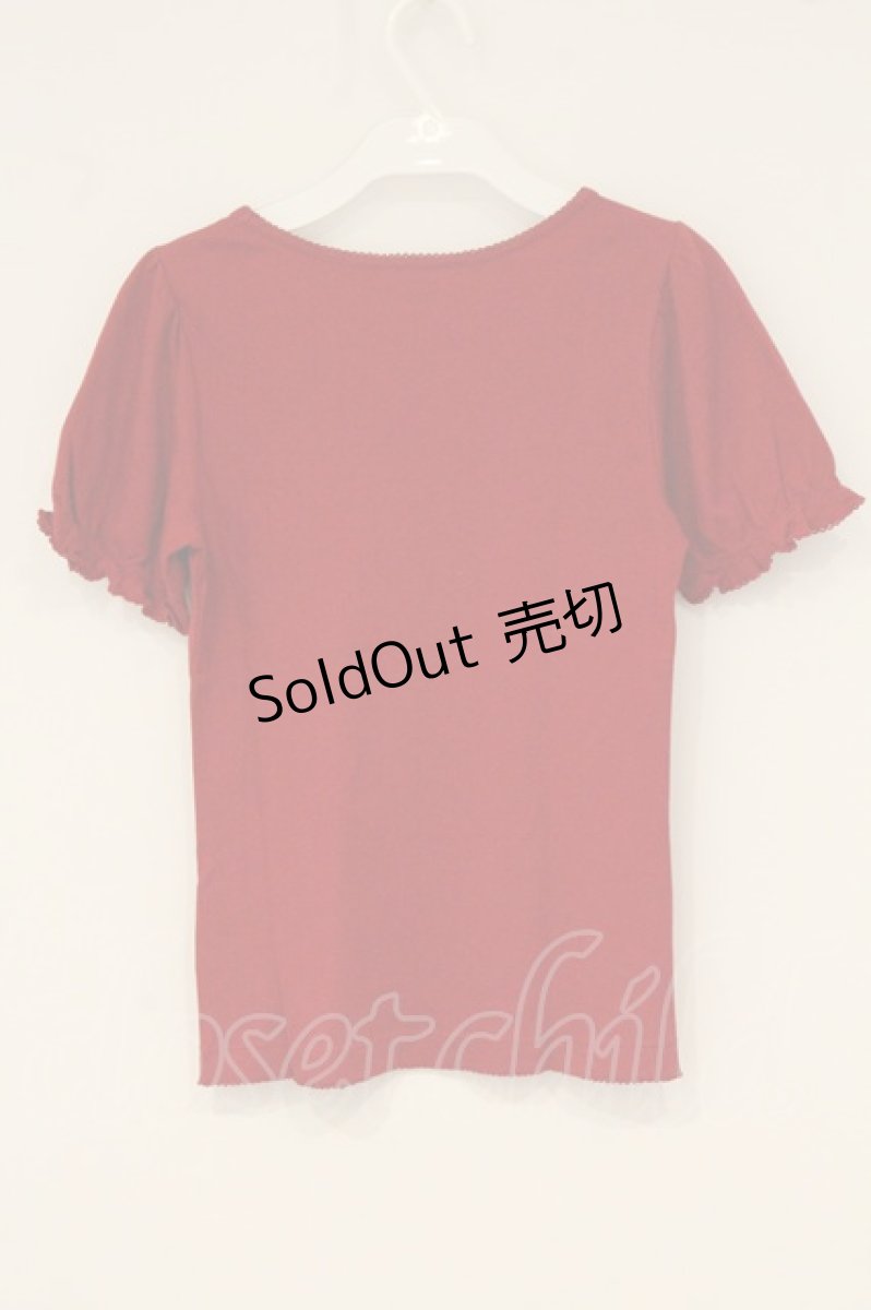 画像3: PINK HOUSE / 刺繍入りパフスリーブTシャツ M アカ O-26-06-20-083-LO-TS-IG-OS (3)