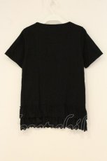 画像4: PINK HOUSE / コットンレースフリルTシャツ 3(M) クロ O-26-06-20-086-LO-TO-IG-OS (4)