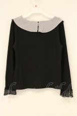画像3: axes femme / レースフリル重ね着風リブPO M クロ×グレー O-26-06-20-017-AX-TO-IG-OS (3)