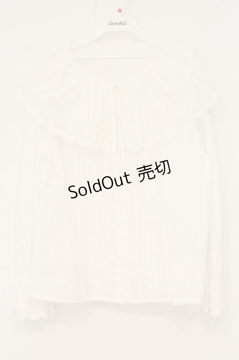 画像1: Jane Marple / Vintage Lace Cape Collar Blouse（ヴィンテージレースケープカラーブラウス） M シロ O-26-06-20-029-JM-BL-IG-OS (1)