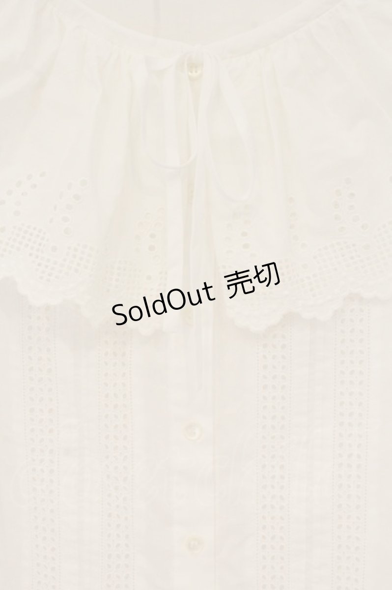 画像2: Jane Marple / Vintage Lace Cape Collar Blouse（ヴィンテージレースケープカラーブラウス） M シロ O-26-06-20-029-JM-BL-IG-OS (2)