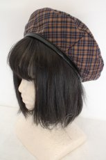 画像1: axes femme POETIQUE / チェック柄ベレー帽  ネイビー系 O-26-06-21-022-AX-AC-OW-OS (1)