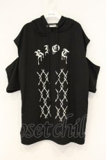 画像1: HELL CAT PUNKS / 有刺鉄線ｐｔオフショルパーカー F ブラック O-26-06-22-031-PU-TO-OW-OS (1)