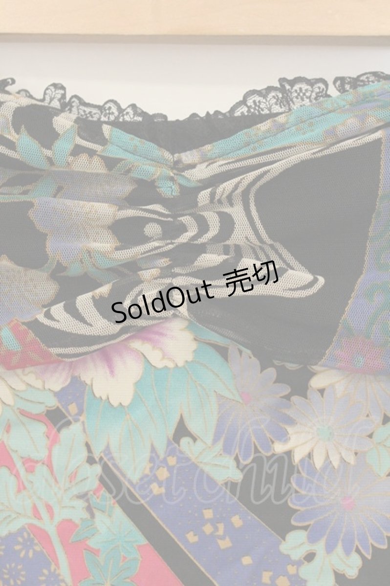 画像2: Qutie Frash / 和柄ベアトップ  ブラック O-26-06-22-036-QU-TO-OW-OS (2)