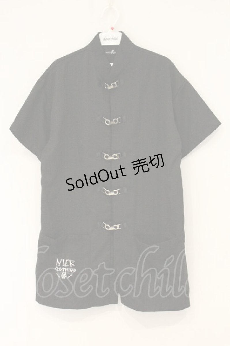 画像1: NieR Clothing / ブラックチャイナシャツ F ブラック O-26-06-22-066-PU-BL-YM-OS (1)