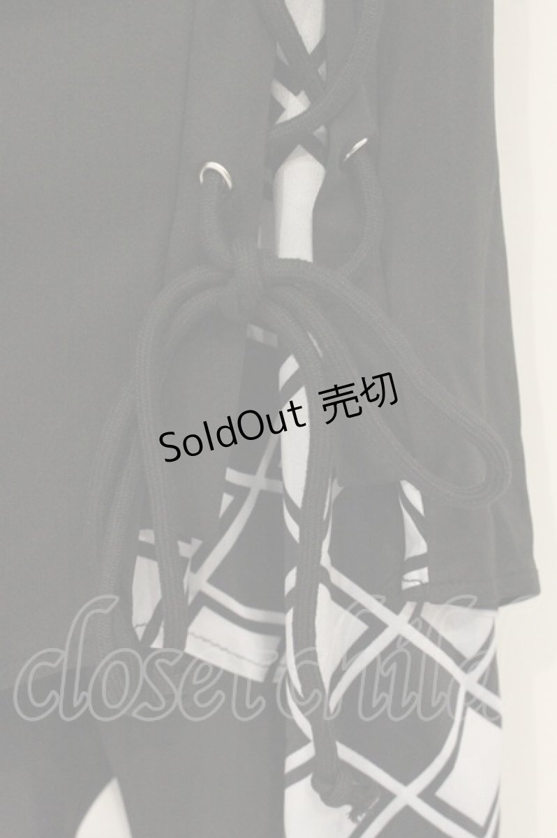 画像2: NieR Clothing / レースアップレイヤーパンツ F ブラック O-26-06-22-067-PU-PA-YM-OS (2)