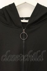 画像2: NieR Clothing / 着物風袖ZIPパーカー F ブラックｘホワイト O-26-06-22-068-PU-TO-YM-OS (2)