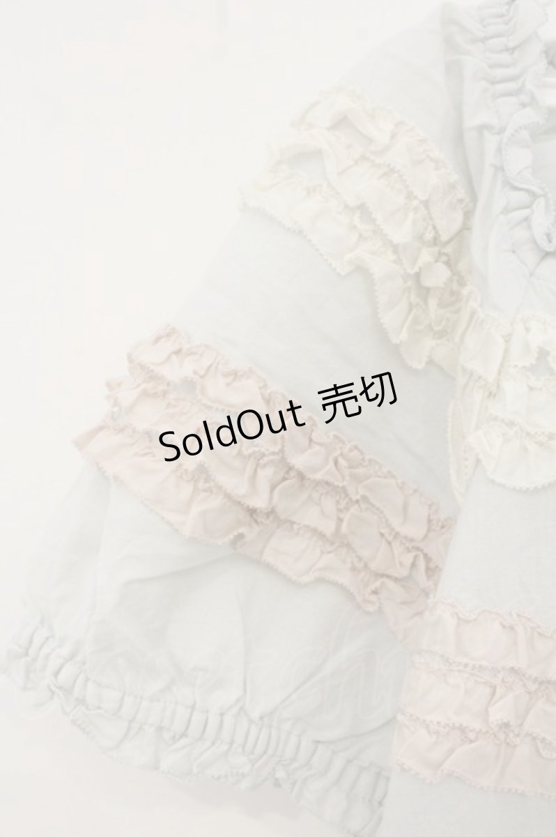 画像3: PINK HOUSE / スクエアネックローンフリルブラウス  サックス×オフシロ×ピンク O-26-06-22-001-LO-BL-IG-OS (3)