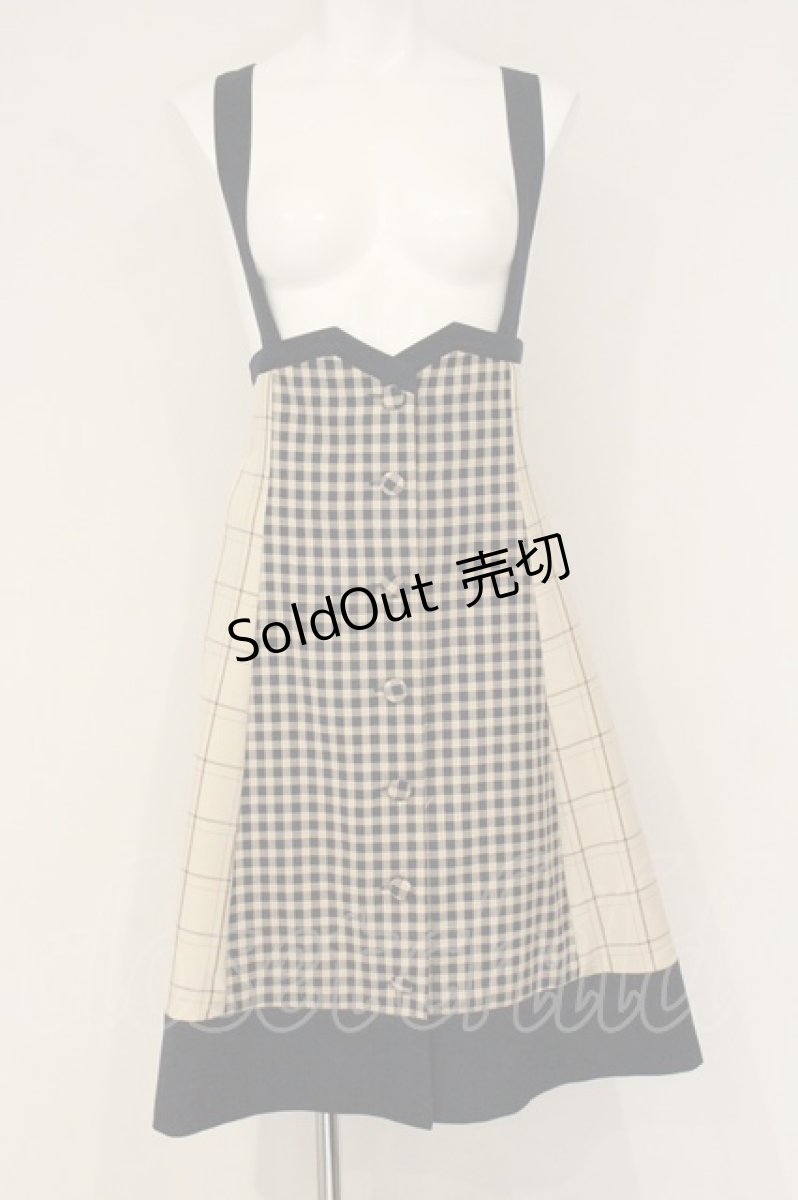 画像1: axes femme POETIQUE / チェックバイカラースカート M ネイビー×ベージュ O-26-06-22-075-AX-SK-OW-OS (1)