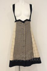 画像1: axes femme POETIQUE / チェックバイカラースカート M ネイビー×ベージュ O-26-06-22-075-AX-SK-OW-OS (1)