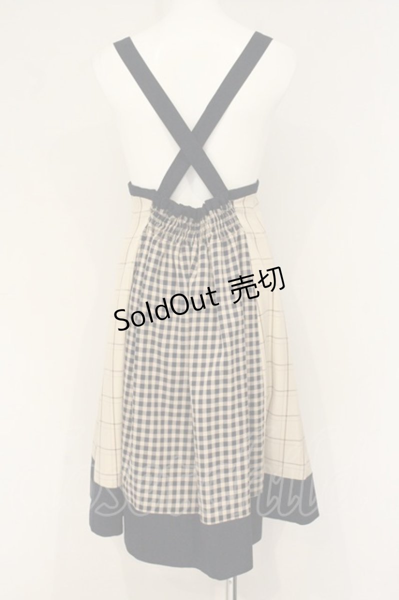 画像3: axes femme POETIQUE / チェックバイカラースカート M ネイビー×ベージュ O-26-06-22-075-AX-SK-OW-OS (3)