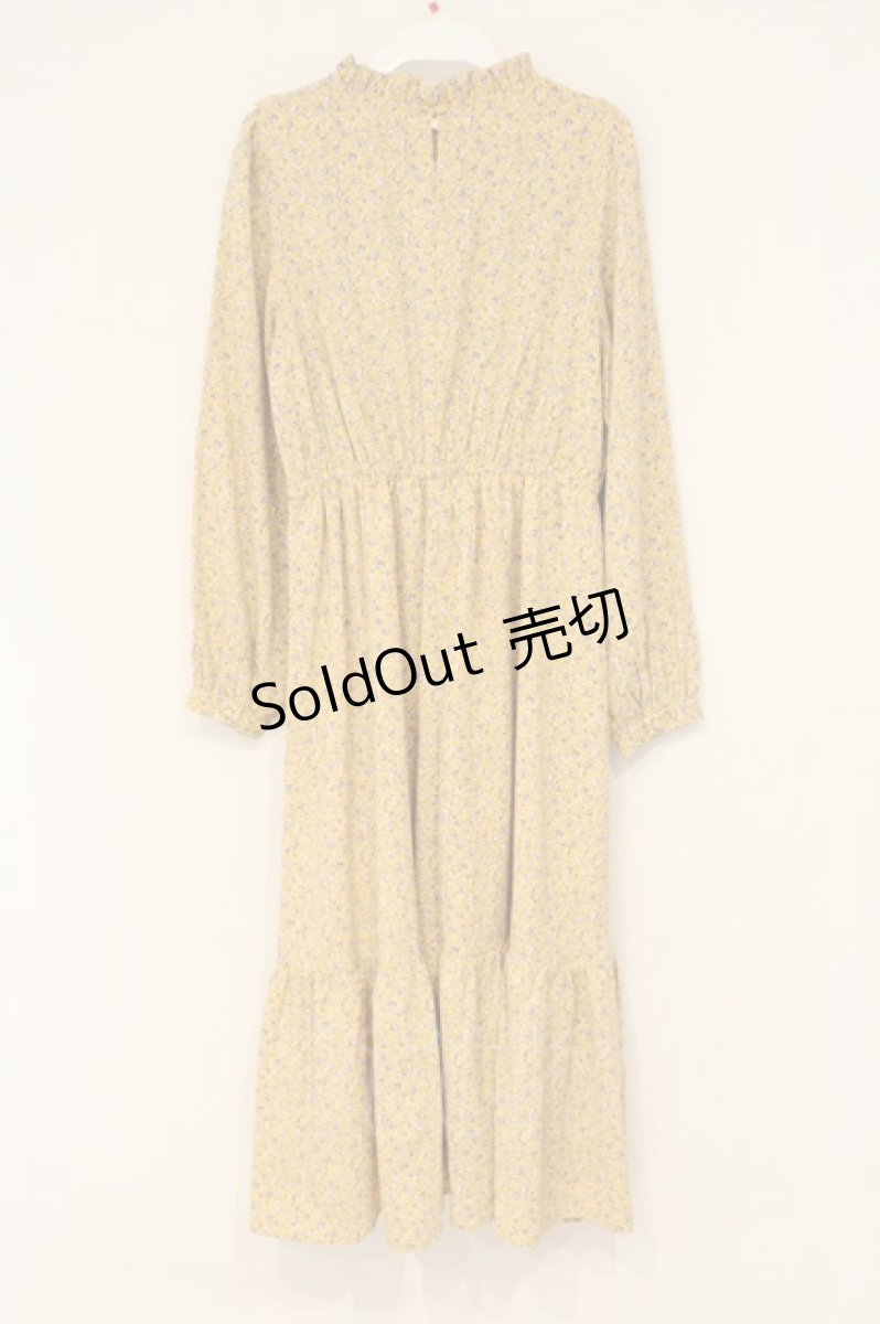 画像3: axes femme POETIQUE / 小花柄フリルロングワンピース M イエロー O-26-06-22-079-AX-OP-OW-OS (3)
