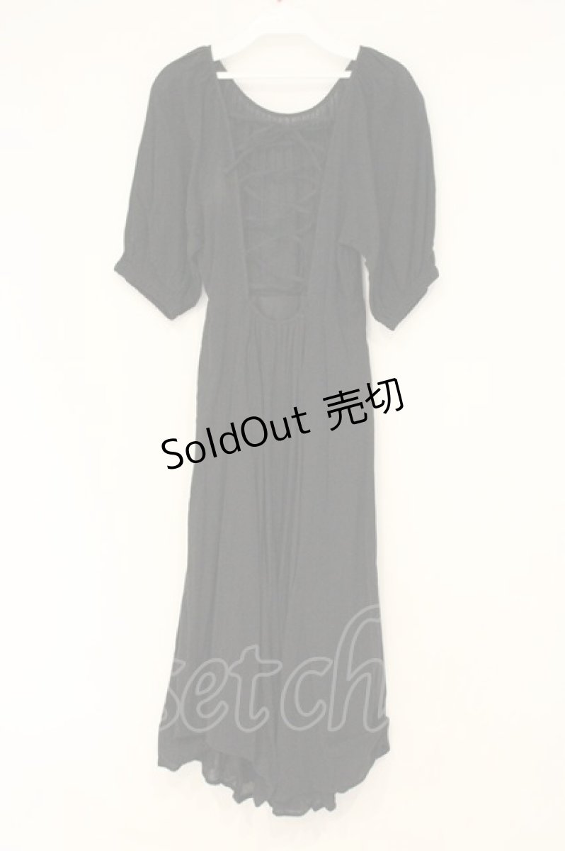 画像2: axes femme POETIQUE / バックレースアップワンピース M クロ O-26-06-22-081-AX-OP-OW-OS (2)