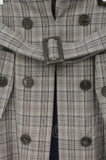 画像2: axes femme / ベルト付チェック柄プリーツ切替スカート M ネイビー O-26-06-22-083-AX-SK-OW-OS (2)