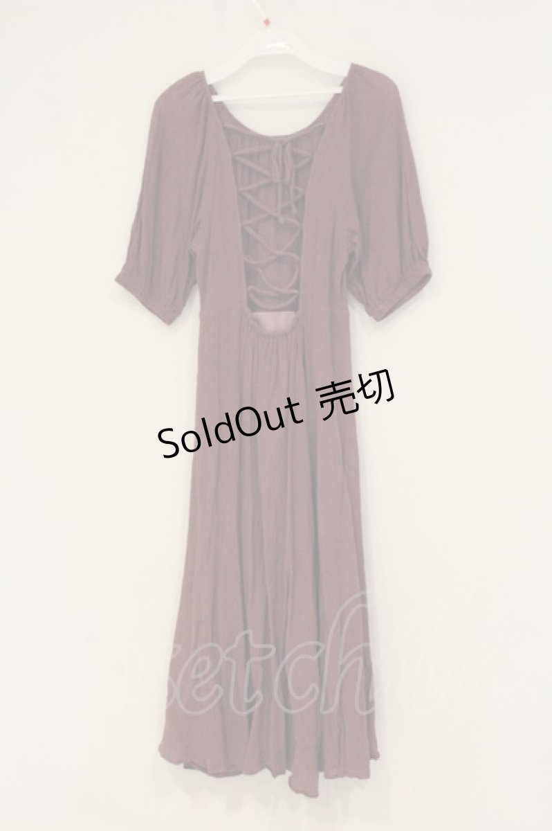 画像2: axes femme POETIQUE / バックレースアップワンピース M パープル O-26-06-22-085-AX-OP-OW-OS (2)