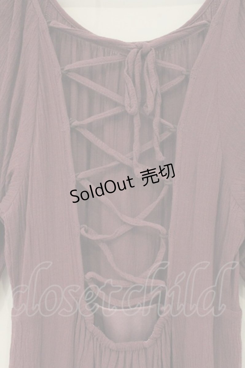 画像3: axes femme POETIQUE / バックレースアップワンピース M パープル O-26-06-22-085-AX-OP-OW-OS (3)
