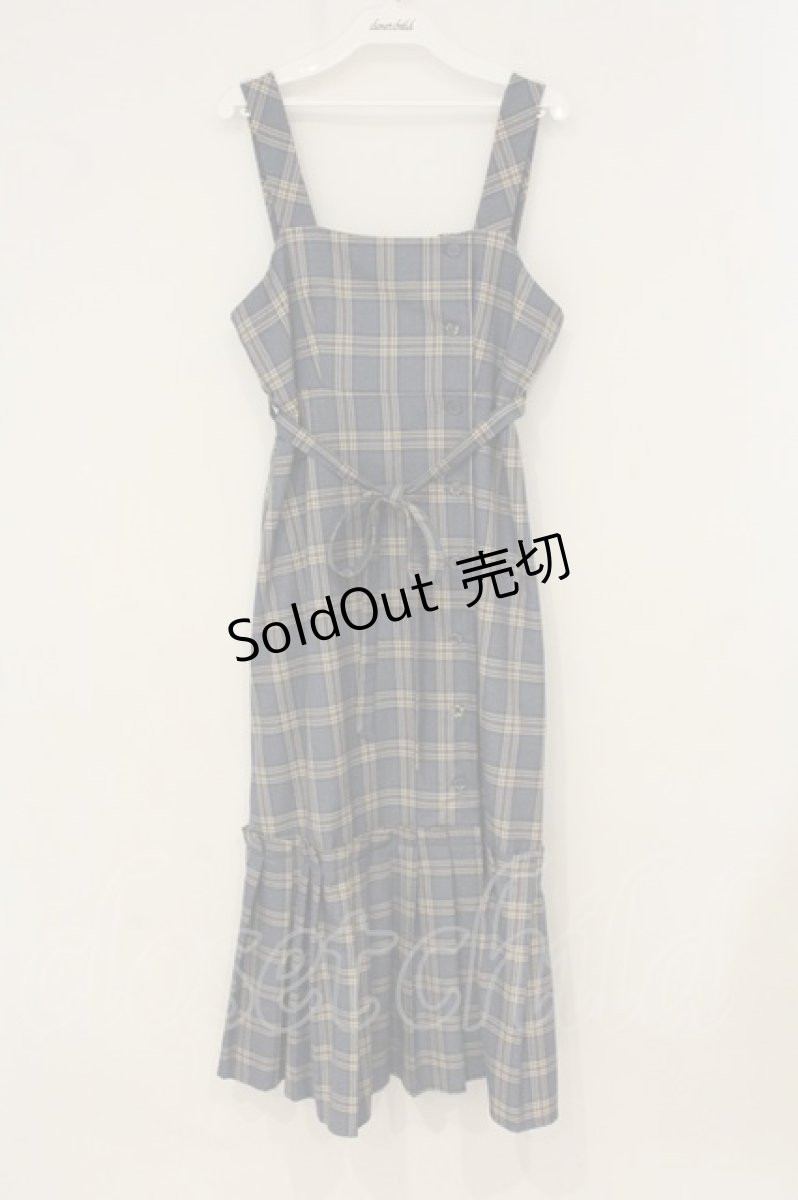 画像1: axes femme POETIQUE / 裾プリーツデザインワンピース M ブルー O-26-06-23-001-AX-OP-OW-OS (1)