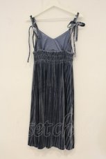 画像3: axes femme POETIQUE / ストライプベロアワンピース M ブルー O-26-06-23-034-AX-OP-OW-OS (3)